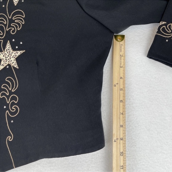 Scully Marsha Wright Vintage Jacket Women XL Crop Black Animal Print & Stars - Picture 8 of 13